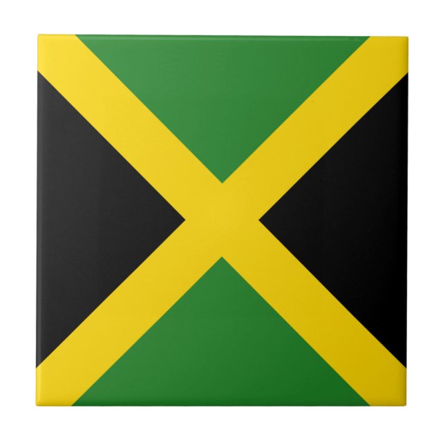 Cerâmica Azulejo da bandeira de Jamaica (Frente)