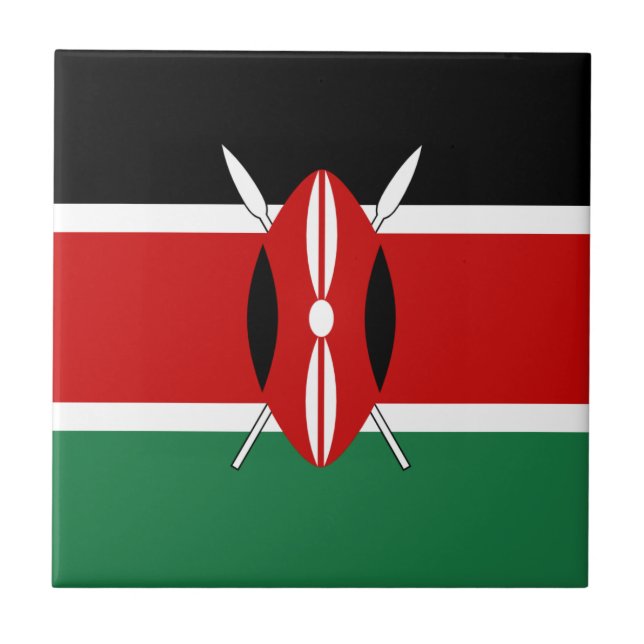 Cerâmica Azulejo da bandeira de Kenya (Frente)