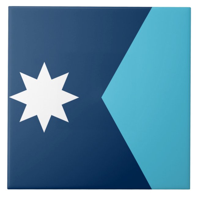 Cerâmica Azulejo da Bandeira de Minnesota (Frente)