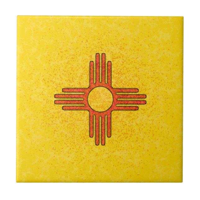 Cerâmica Azulejo da BANDEIRA de NEW MEXICO (Frente)