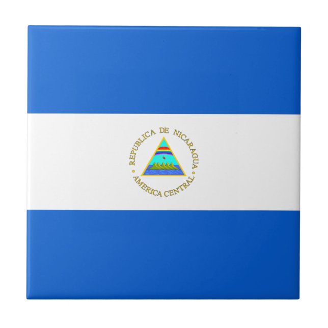 Cerâmica Azulejo da bandeira de Nicarágua (Frente)