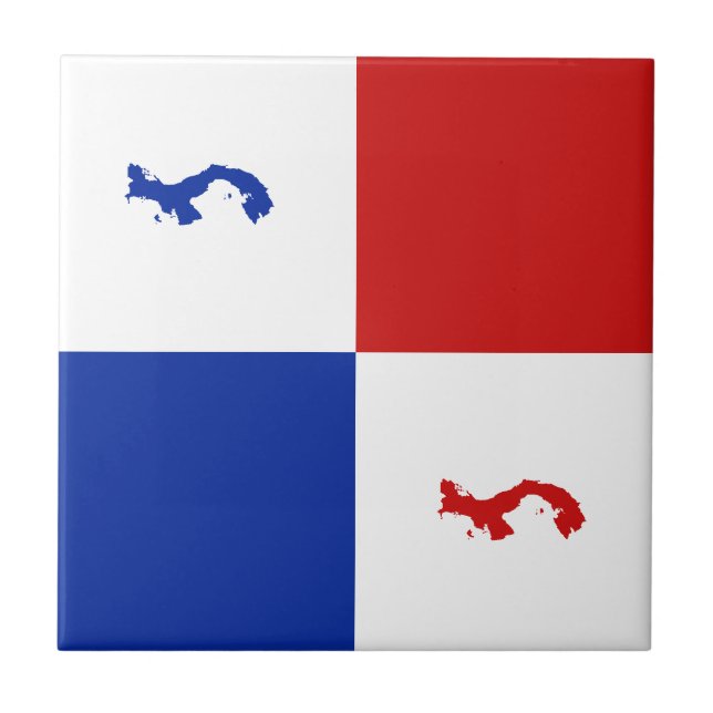 Cerâmica Azulejo da bandeira de Panamá (Frente)