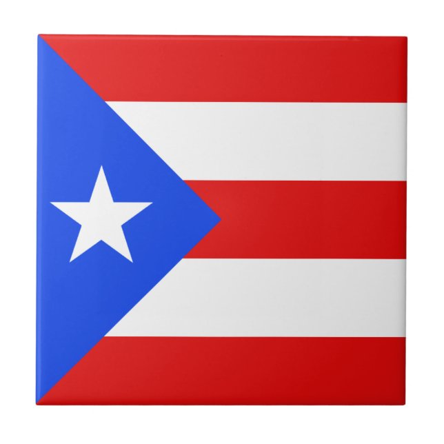 Cerâmica Azulejo da bandeira de Puerto Rico (Frente)