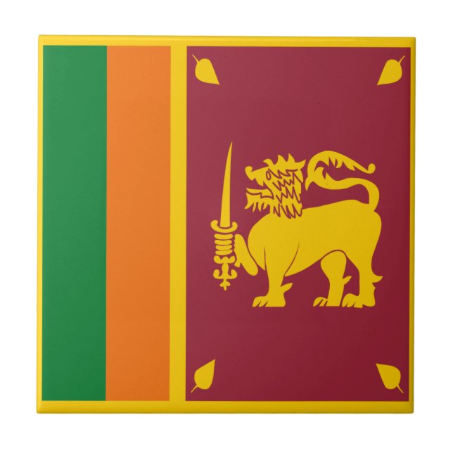 Cerâmica Azulejo da bandeira de Sri Lanka (Frente)