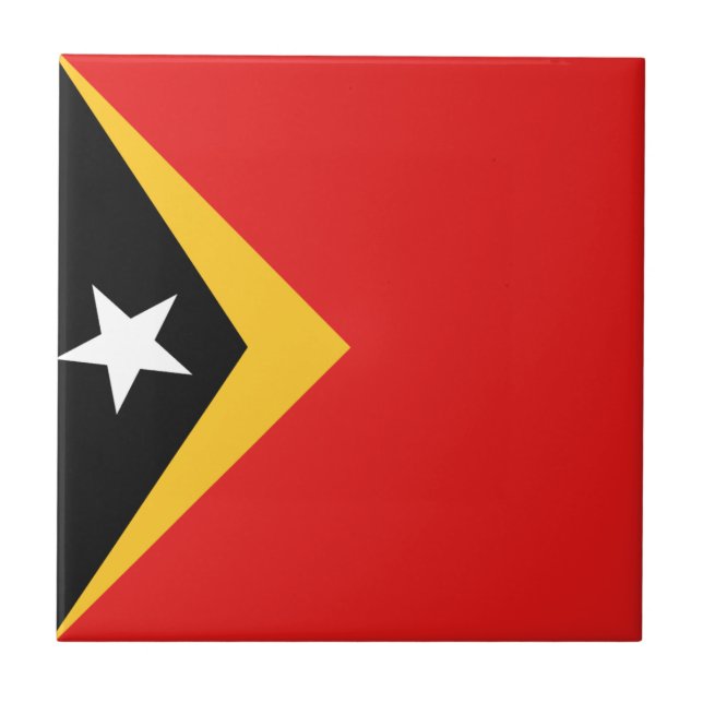 Cerâmica Azulejo da Bandeira de Timor-Leste (Frente)