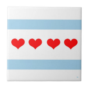 Cerâmica Azulejo da bandeira do coração de Chicago