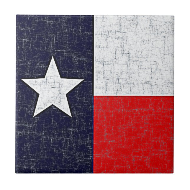 Cerâmica Azulejo da BANDEIRA do ESTADO de TEXAS (Frente)