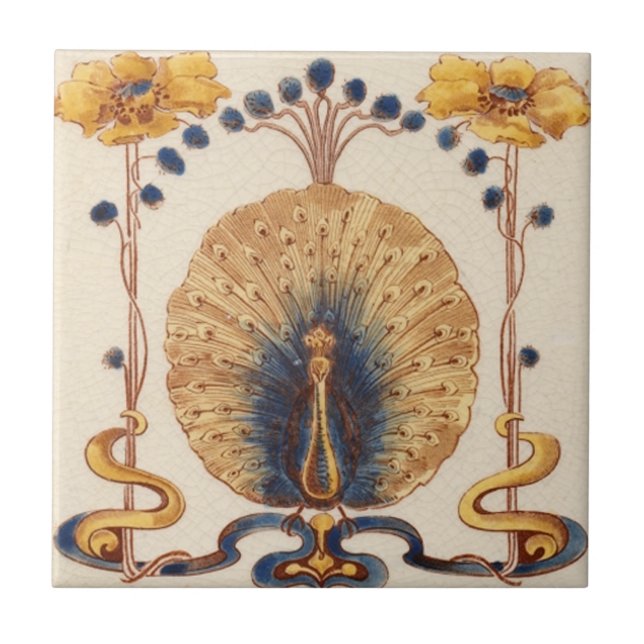 Cerâmica Azulejo da característica de design do pavão do (Frente)