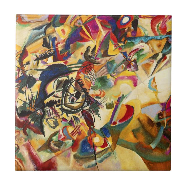 Cerâmica Azulejo da composição VII de Kandinsky (Frente)