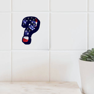 Cerâmica Azulejo da foto do LG do ponto de interrogação d