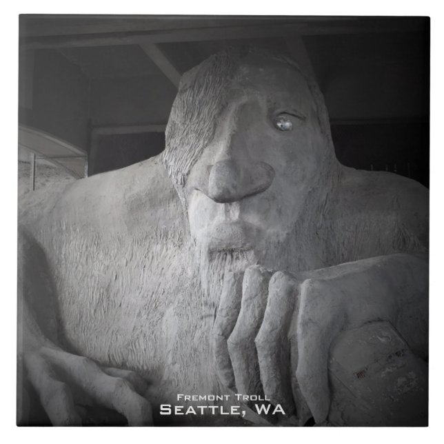 Cerâmica Azulejo da foto do troll de Seattle Fremont (Frente)