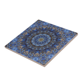 Cerâmica Azulejo da mandala da estratificação do Lazuli de