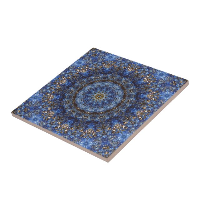 Cerâmica Azulejo da mandala da estratificação do Lazuli de (Lateral)