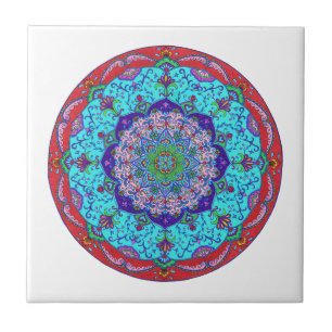 Cerâmica Azulejo da mandala da flor de Lotus, azulejo da