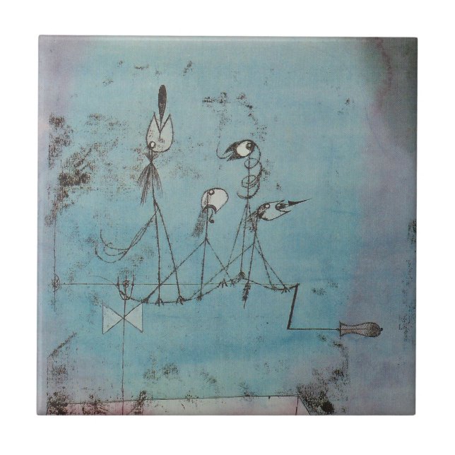 Cerâmica Azulejo da máquina de Paul Klee Twittering (Frente)
