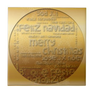 Cerâmica Azulejo da Marinha de Natal Internacional ouro