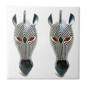 Cerâmica azulejo da máscara de duas zebras