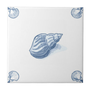 Cerâmica Azulejo da pústula de Delft com cantos de Shell