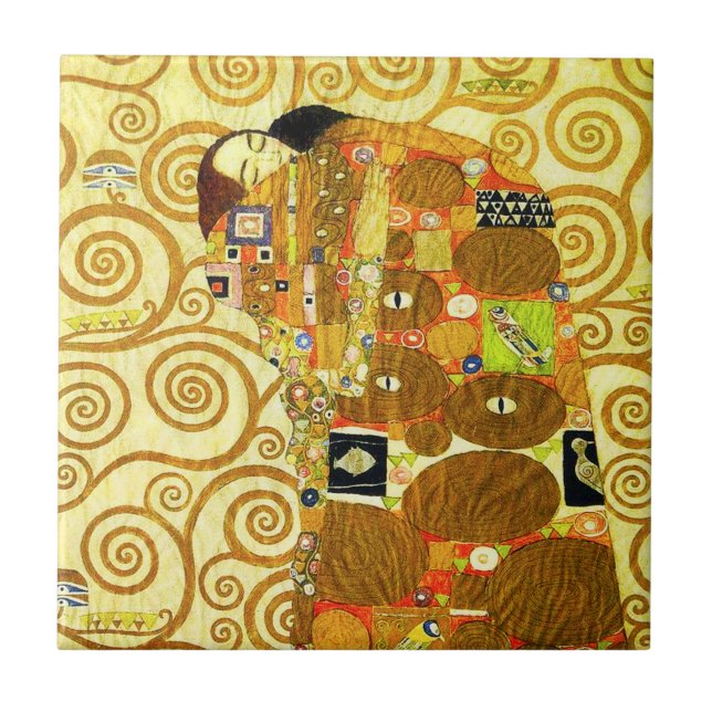 Cerâmica Azulejo da realização de Gustavo Klimt (Frente)