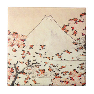 Cerâmica Azulejo das flores de cerejeira de Hokusai Monte