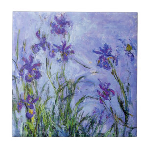 Cerâmica Azulejo das íris do Lilac de Monet