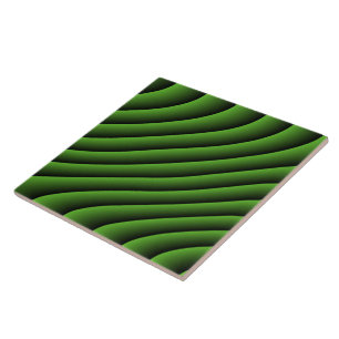 Cerâmica Azulejo das Linhas de Onda Verde Hipnótico