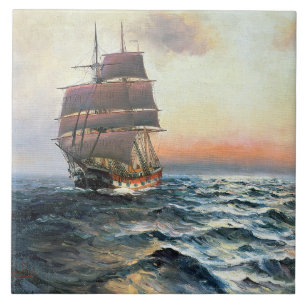 Cerâmica Azulejo das ondas do mar do navio de tosquiadeira