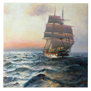 Cerâmica Azulejo das ondas do mar do navio de tosquiadeira