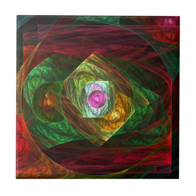 Cerâmica Azulejo de Abstrato de Conexões Dinâmicas (Frente)