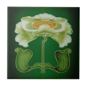 Cerâmica Azulejo de Alivio Barrett Art Nouveau Repro 1905 F