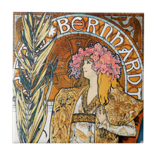 Cerâmica Azulejo de Alphonse Mucha Gismonda