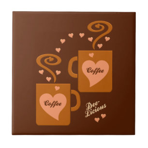 Cerâmica Azulejo de Amantes de Café, personalizar