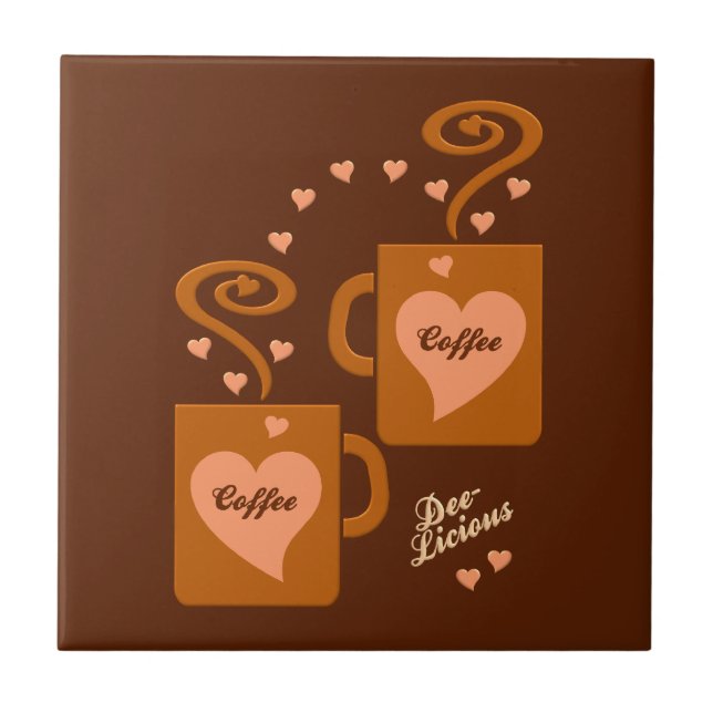Cerâmica Azulejo de Amantes de Café, personalizar (Frente)
