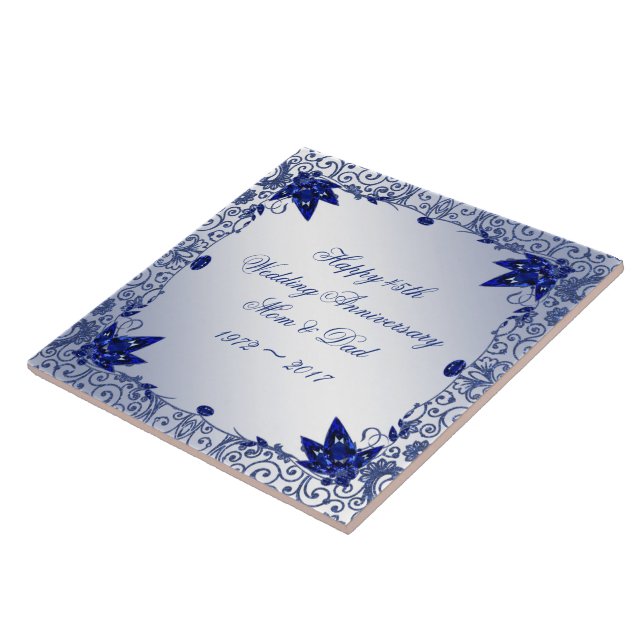 Cerâmica Azulejo de aniversário de casamento do Sapphire 45 (Lateral)