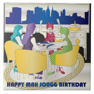 Cerâmica Azulejo de aniversário de Nova Iorque Mah Jongg