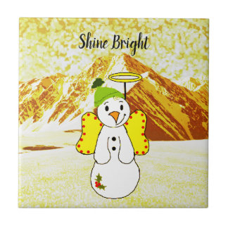 Cerâmica Azulejo de Anjo Boneco de Neve