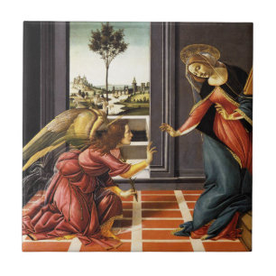 Cerâmica Azulejo de Anunciação Botticelli