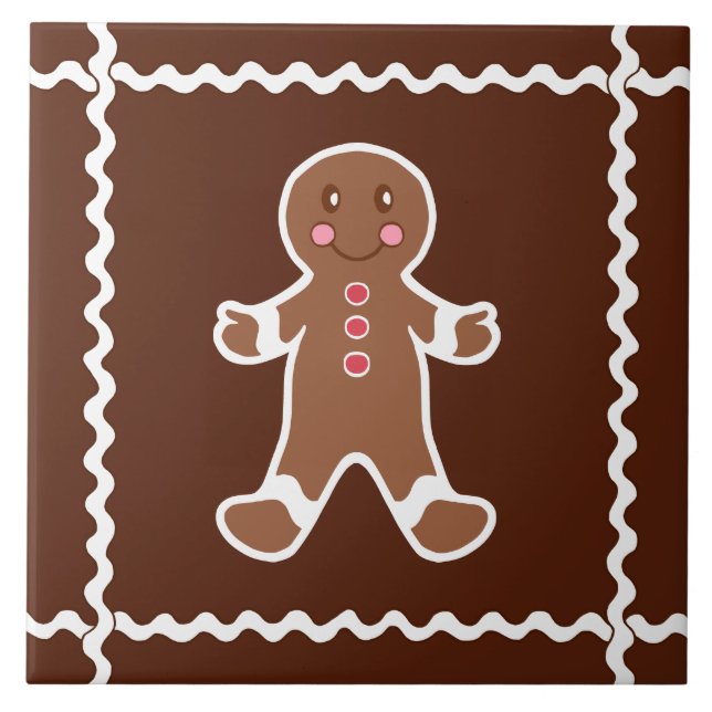 Cerâmica Azulejo de Apoio em Forma de Homem de Biscoito (Frente)
