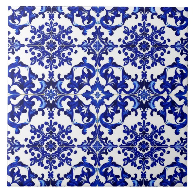Cerâmica azulejo de arabesco português (Frente)