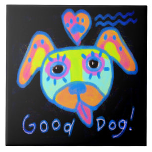 Cerâmica Azulejo de Arte Abstrato Bom Cachorro