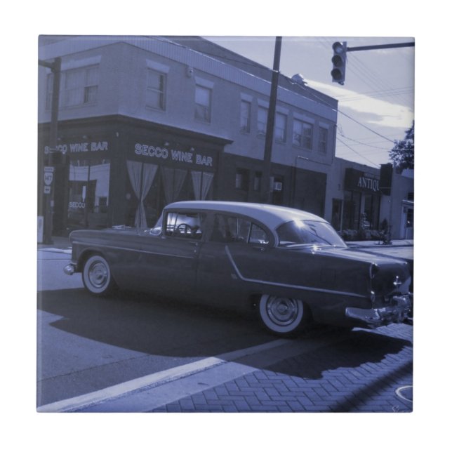 Cerâmica Azulejo de arte carro vintage (Frente)