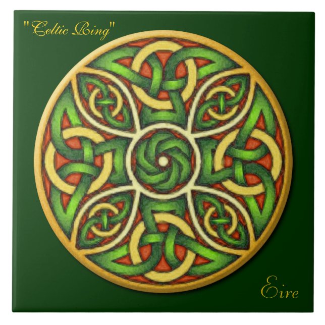 Cerâmica Azulejo de Arte Celtic Ring Irish Knot 6' (Frente)