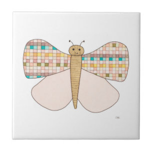 Cerâmica Azulejo de Arte da Borboleta bonito Pastel-Erin Br