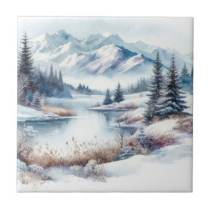 Cerâmica Azulejo de Arte da Paisagem de Inverno