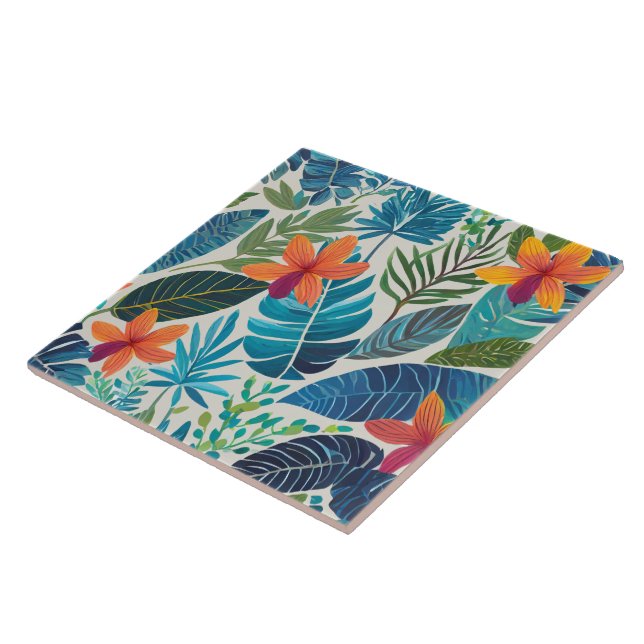 Cerâmica Azulejo de arte da selva tropical (Lateral)