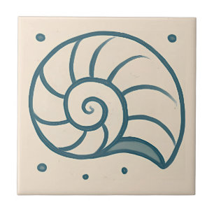 Cerâmica Azulejo de Arte do Oceano Espiral Mínimo
