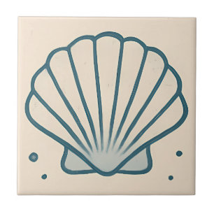 Cerâmica Azulejo de Arte do Oceano Seashell Mínimo