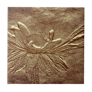 Cerâmica Azulejo de Arte Floral de Margarida Envelhecida Te
