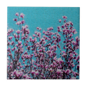 Cerâmica Azulejo de Arte Floral Rosa Magnolias
