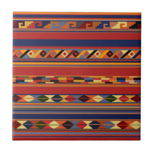 Cerâmica Azulejo de Arte Folclórico Tribal do Sudoeste de O